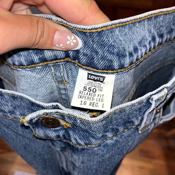 Levi's 550 16 Reg. L Relaxed Fit Tapered Leg Medium Wash Jeans Denim Work - Picture 3 of 10